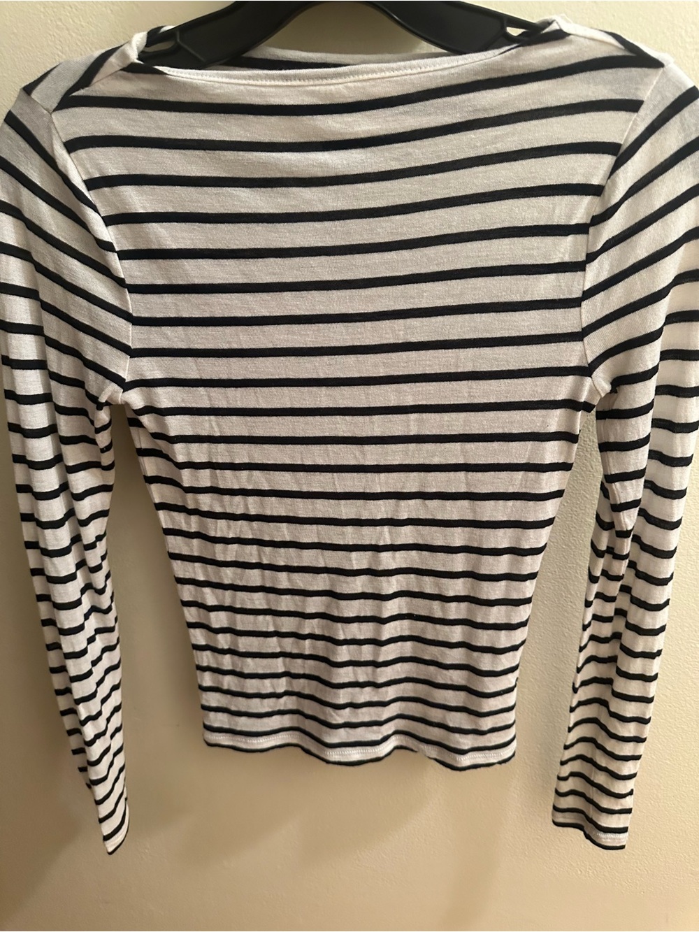 JCrew stripped Long-Sleeve Boatneck Top - Black & White